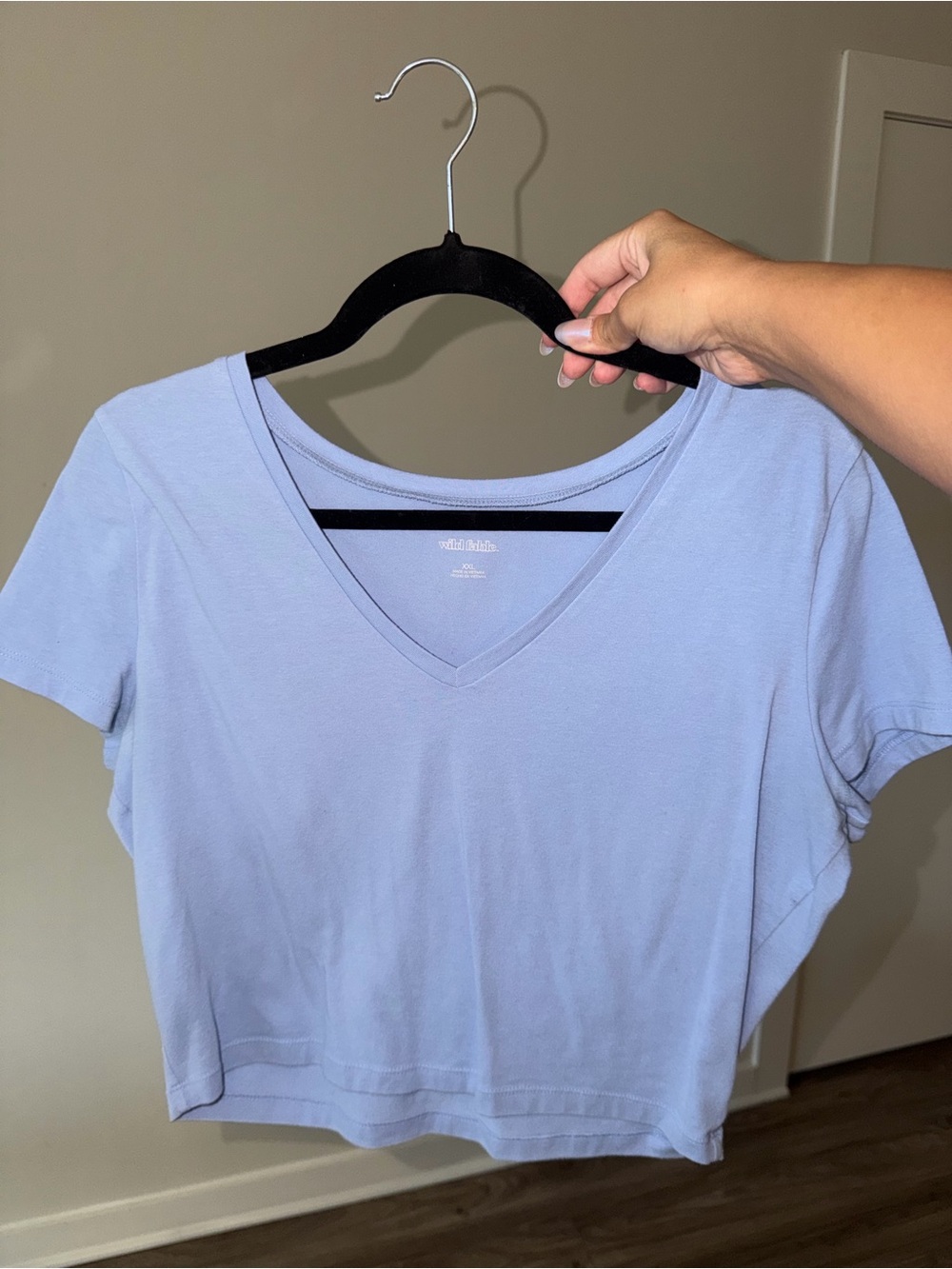 wild fable Lavender V-Neck Cropped Tee